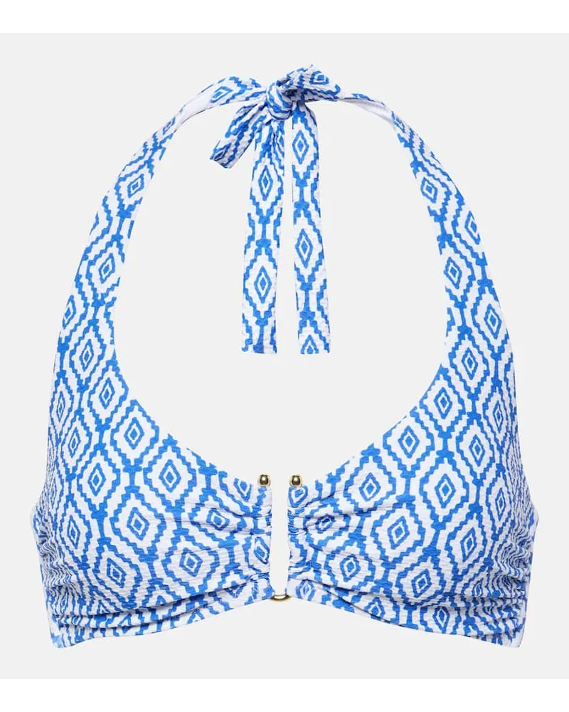 Heidi Klein Top bikini Sardinia con stampa Blu