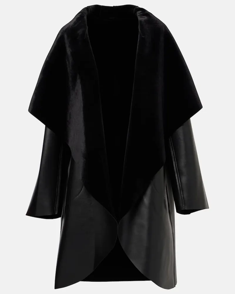 Norma Kamali Cappotto reversibile in similpelle Nero