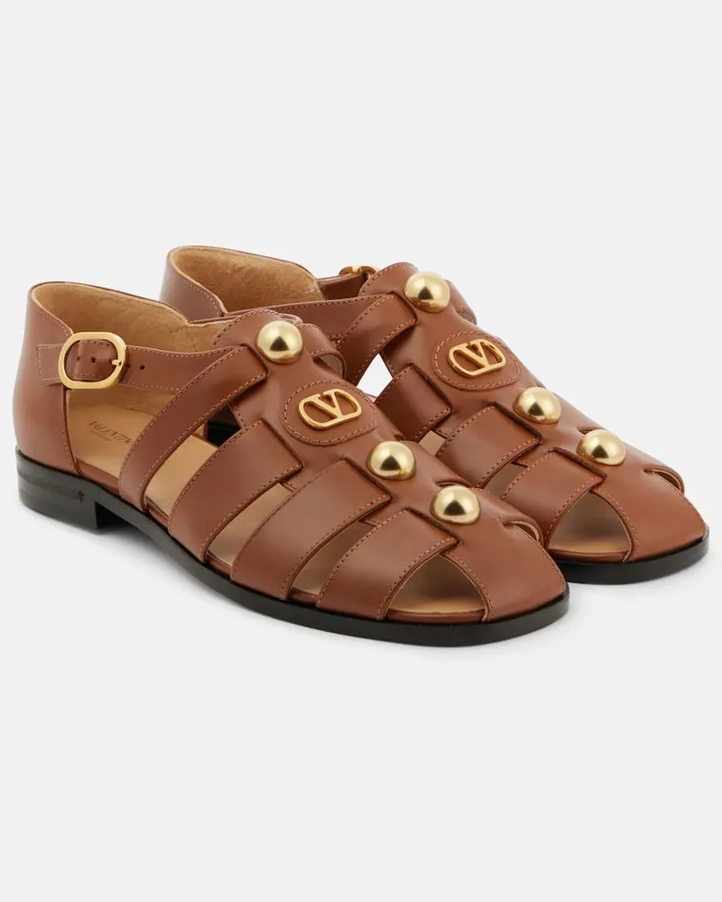 Valentino Garavani Sandali VLogo Signature in pelle Marrone