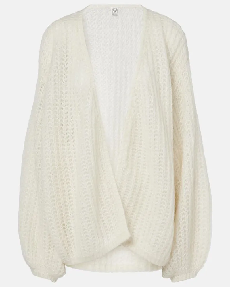 Totême Cardigan in misto mohair Bianco