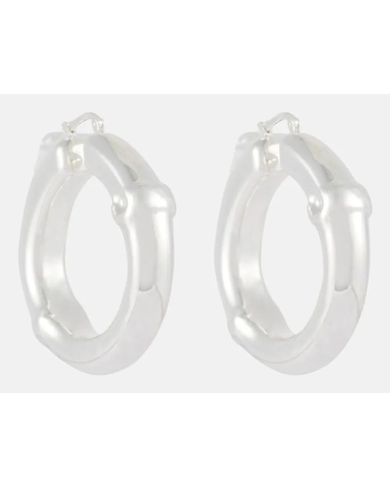 Jil Sander Orecchini a cerchio piccoli Bamboo Argento
