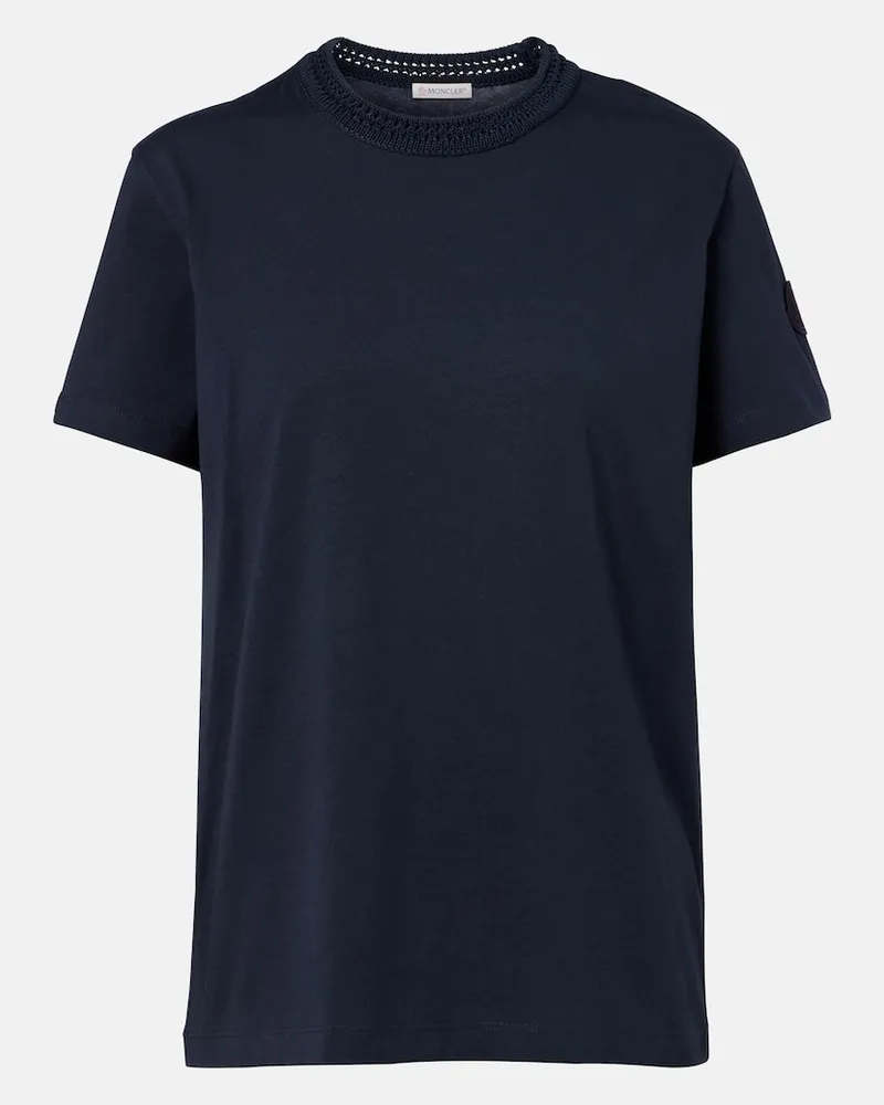 Moncler T-shirt in jersey di cotone Blu