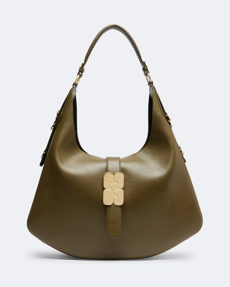 Ganni Borsa a spalla Kat Large Verde