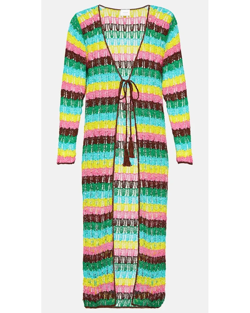 Anna Kosturova Pareo in crochet di cotone a righe Multicolore