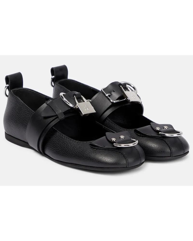 J.W.Anderson Ballerine Lock in pelle Nero