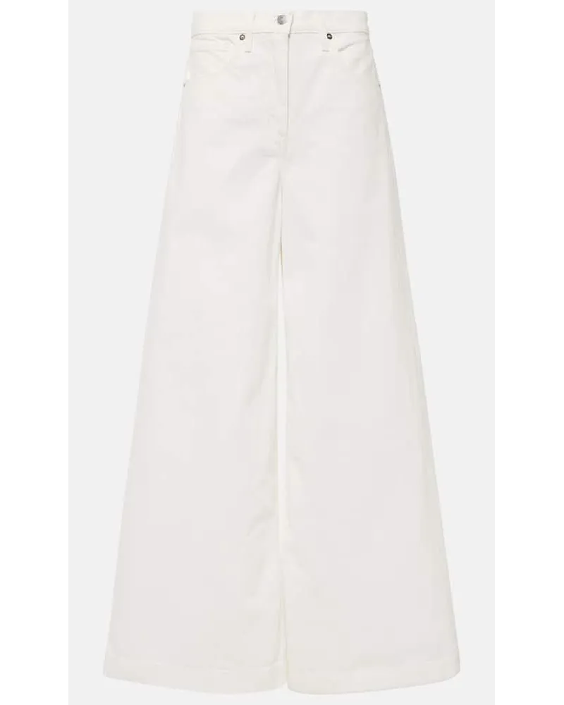 Nili Lotan Jeans a gamba larga e vita alta Rolland Bianco