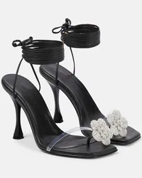 Magda Butrym Sandali in pelle e PVC con cristalli Nero