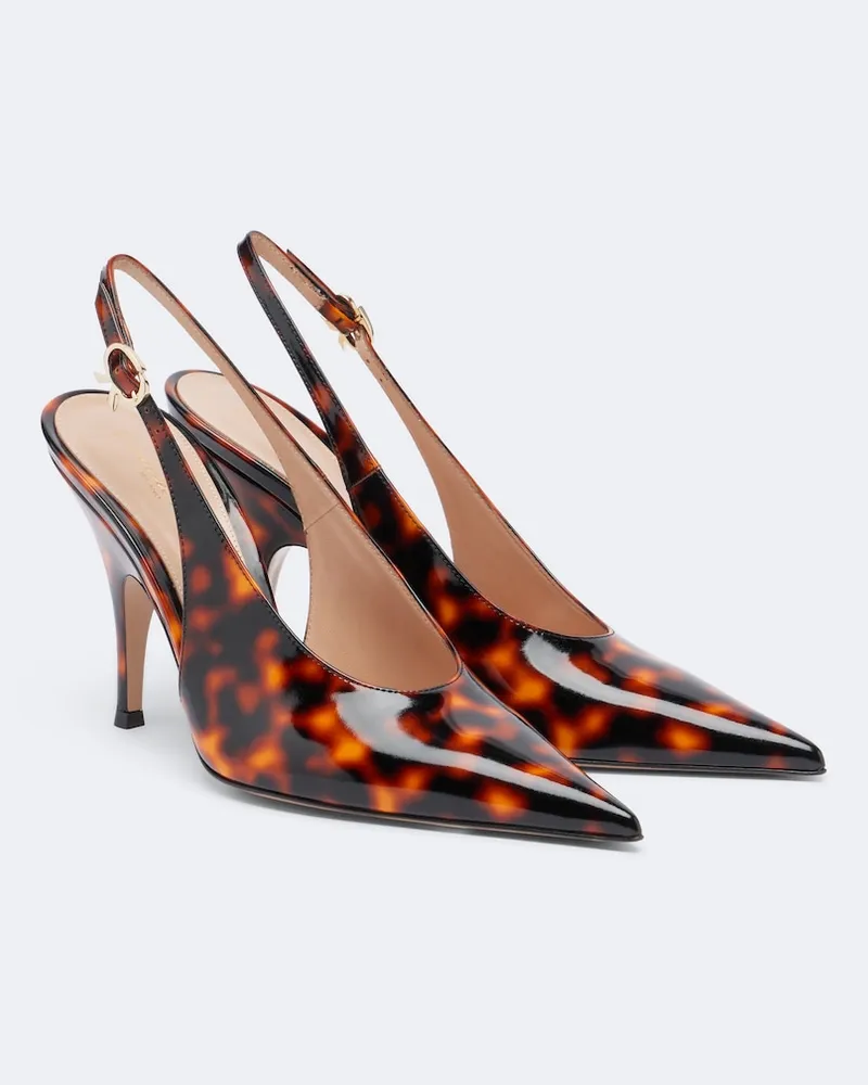 Gianvito Rossi Pumps slingback Sofia in pelle Arancione