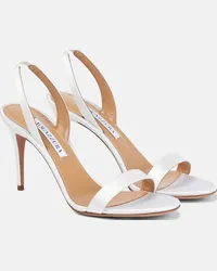 Aquazzura Sandali So Nude 85 in raso Bianco