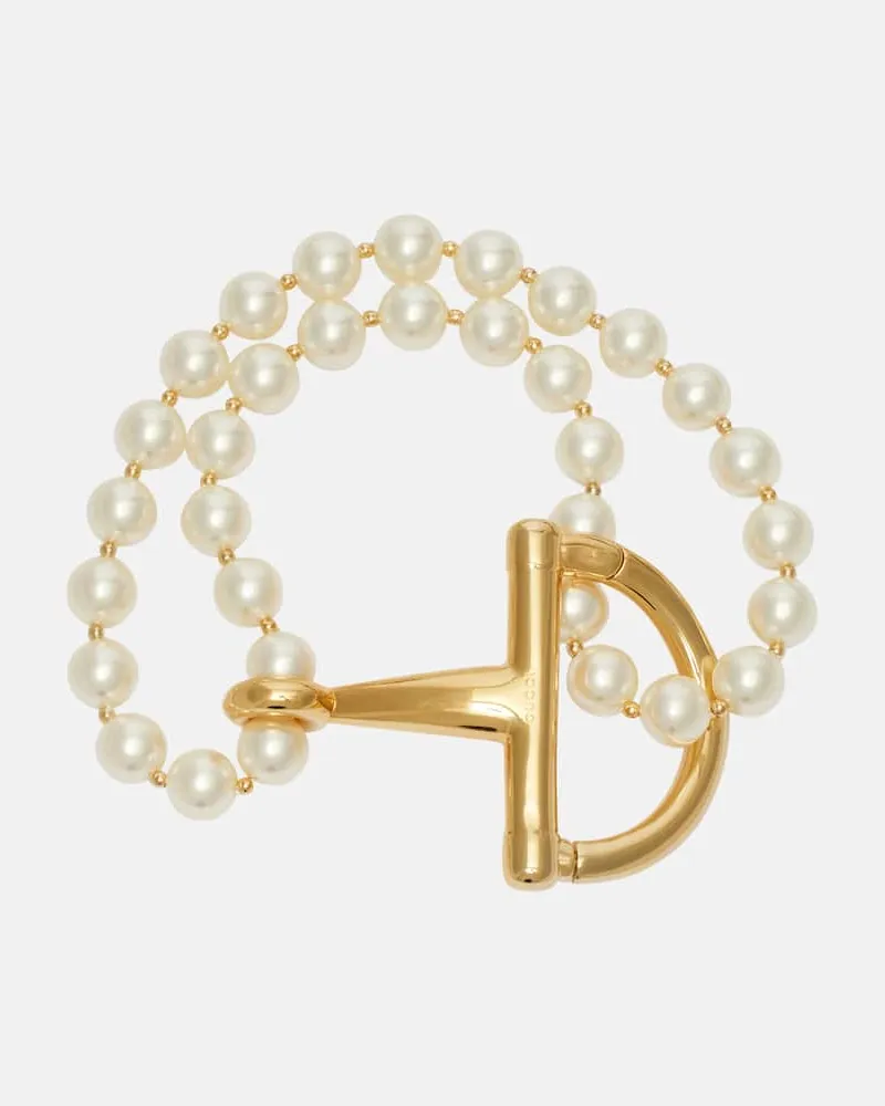 Gucci Bracciale con perle bijoux Bianco