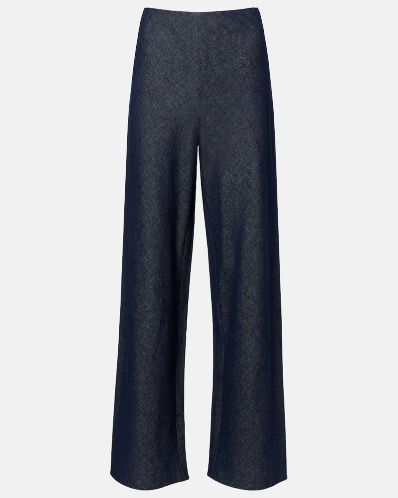 Vince Pantaloni Colette a gamba larga in cotone Blu