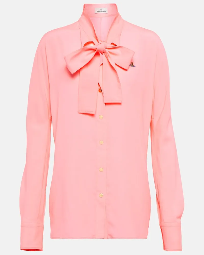 Vivienne Westwood Blusa in crÃªpe con lavalliÃ¨re Rosa
