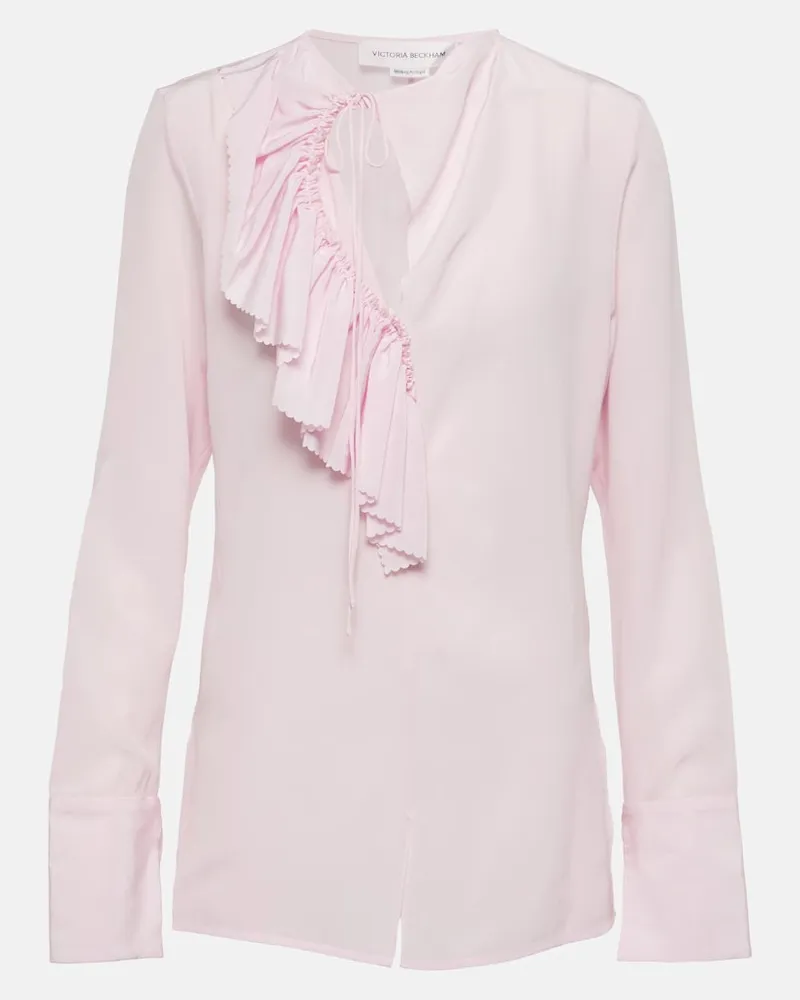 Victoria Beckham Top in crÃªpe de chine di seta Rosa