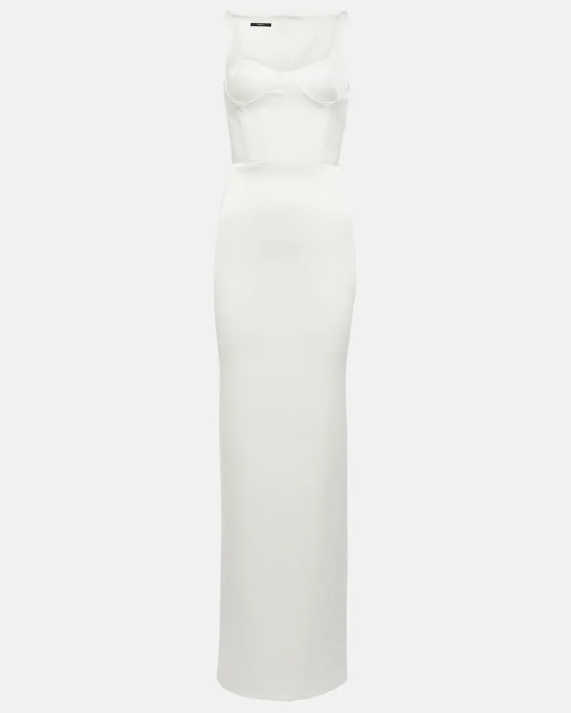 Alex Perry Abito lungo bustier in clove Bianco