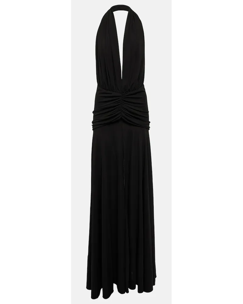 Alaïa AlaÃ¯a Abito lungo con scollo allâamericana Nero