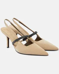 Brunello Cucinelli Pumps slingback in suede Marrone