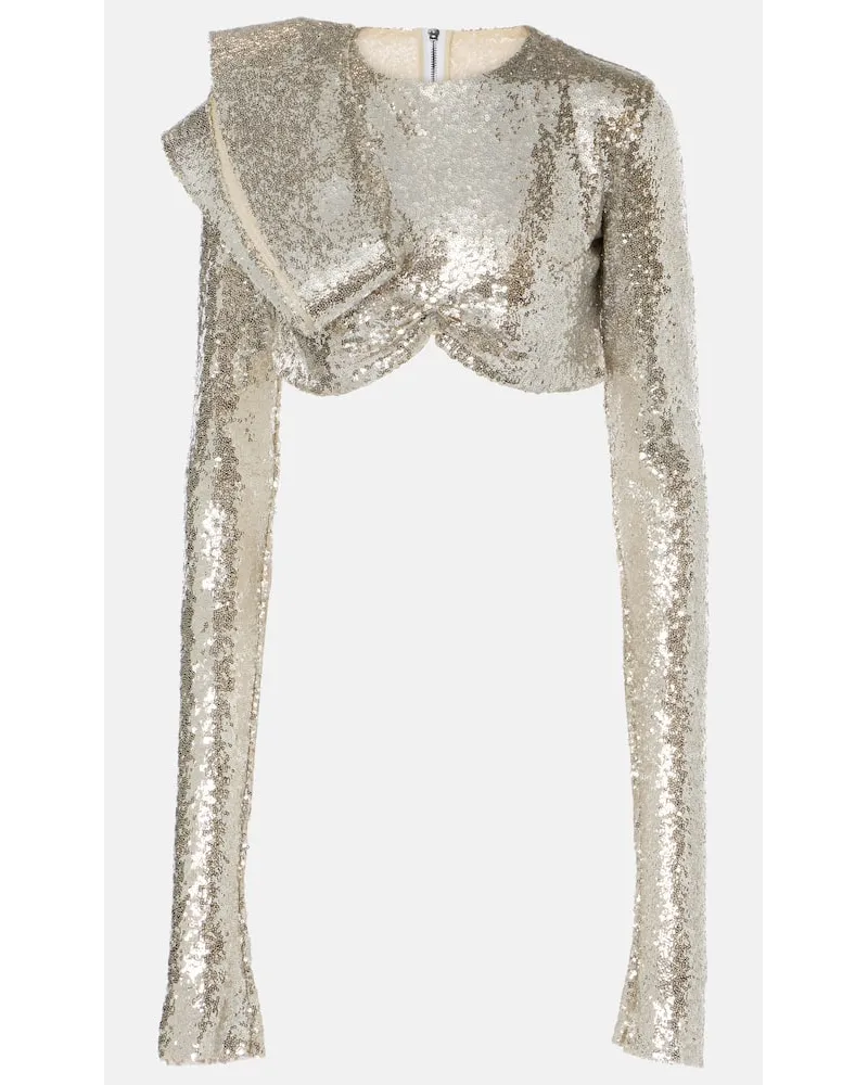 Maticevski Top cropped con paillettes Metallizzato