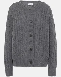 Blumarine Cardigan in lana e cashmere a trecce Grigio