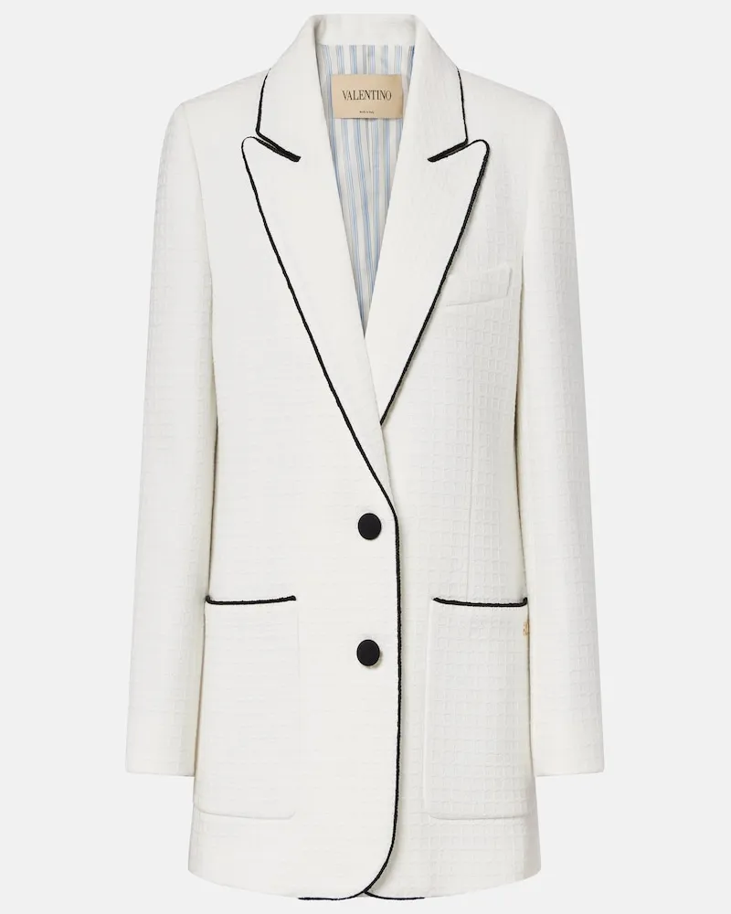 Valentino Garavani Giacca in tweed di cotone Bianco