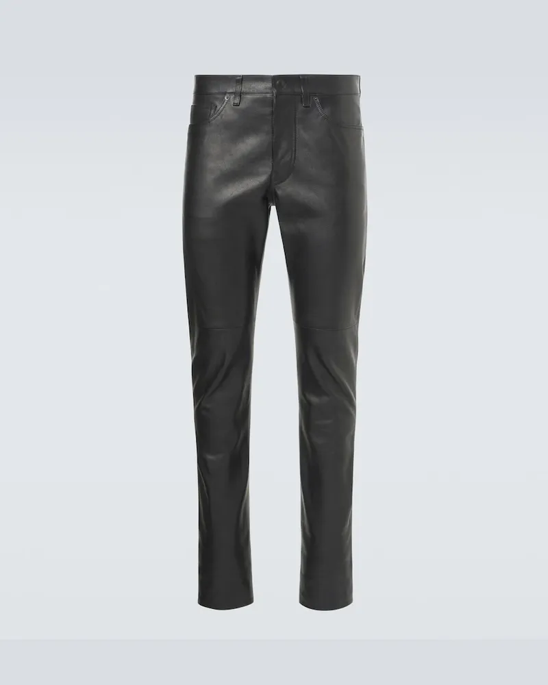 Tom Ford Pantaloni slim in pelle Nero