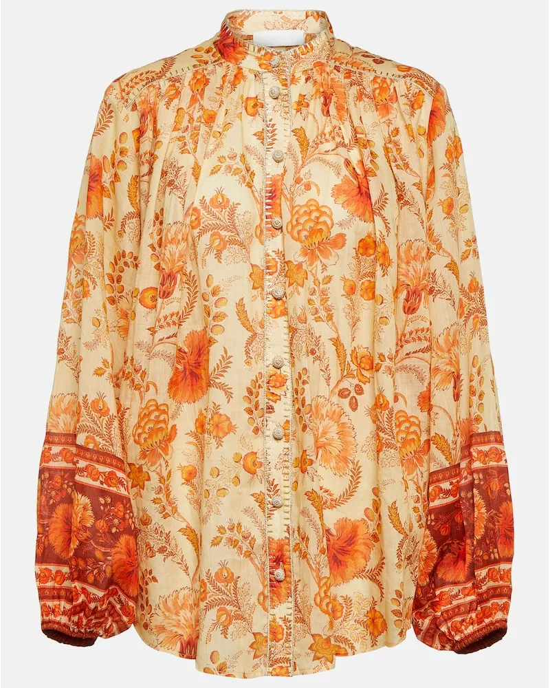 Zimmermann Blusa Junie in ramia con stampa Multicolore