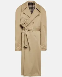 Balenciaga Trench in gabardine di cotone Beige