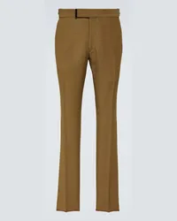 Tom Ford Pantaloni slim a vita media Marrone