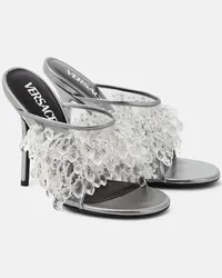 Versace Mules in PVC con cristalli Argento