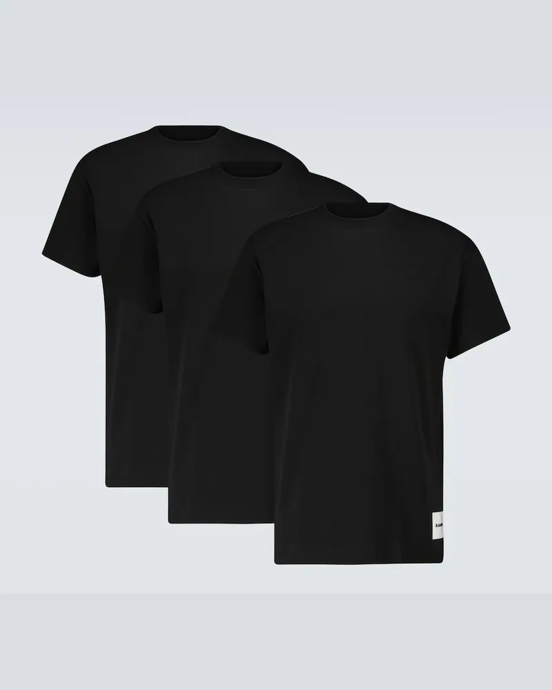 Jil Sander Set di 3 T-shirt in cotone Nero