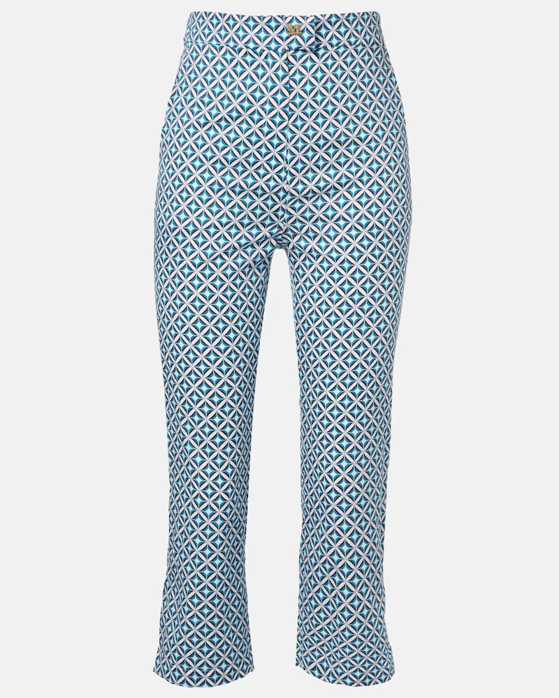 Max Mara Pantaloni capri Facella in cotone con stampa Blu