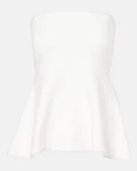 FRANKIE Shop Top Agathe in maglia con peplum Bianco