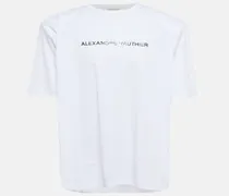 Alexandre Vauthier T-shirt in jersey di cotone con logo Nero