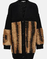 Stella McCartney Cardigan in jacquard di misto lana Nero