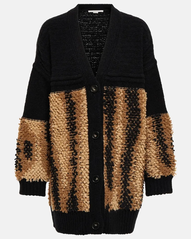 Stella McCartney Cardigan in jacquard di misto lana Nero