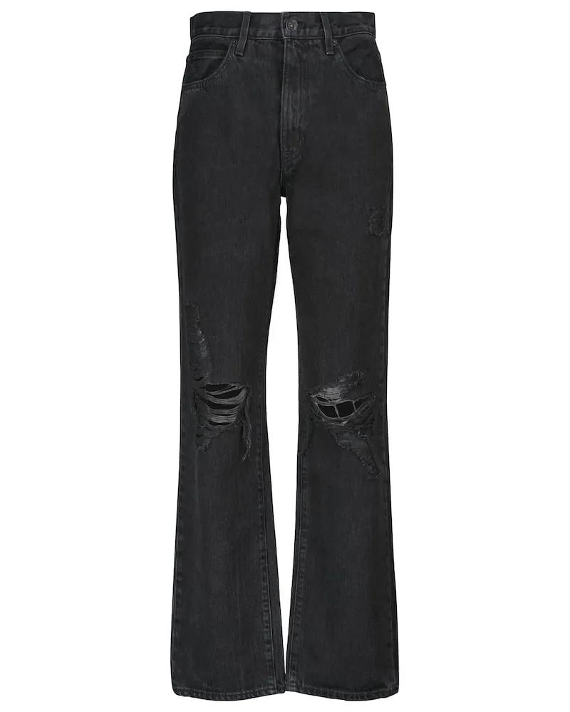 SLVRLAKE Jeans regular distressed London a vita alta Nero