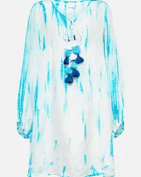 Anna Kosturova Miniabito tie-dye in seta Blu