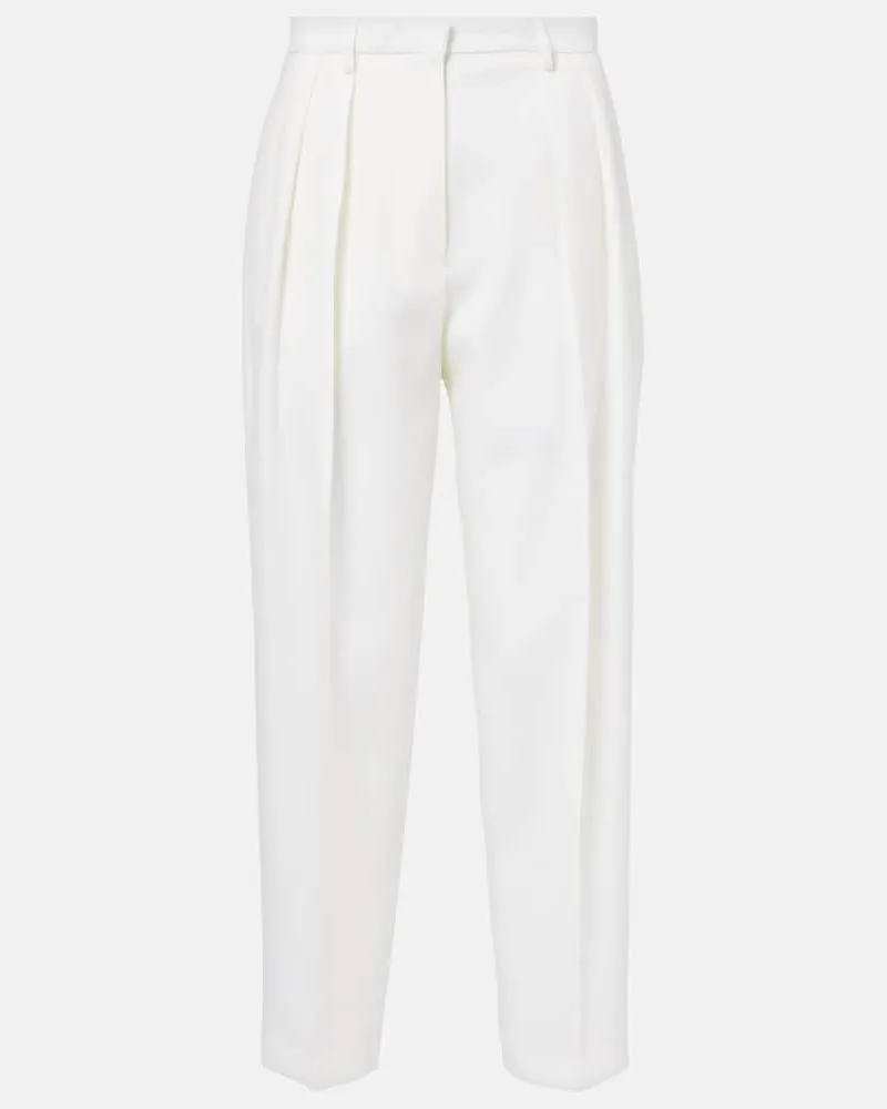 Altuzarra Pantaloni tapered Emmett in lana Bianco
