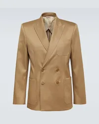 Valentino Garavani Blazer VLogo Signature in raso di cotone Beige