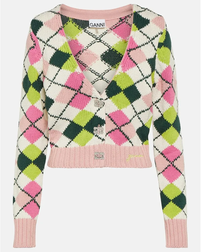 Ganni Cardigan in cotone Multicolore