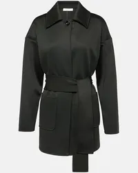 Max Mara Miniabito Rauche in neoprene con cintura Nero