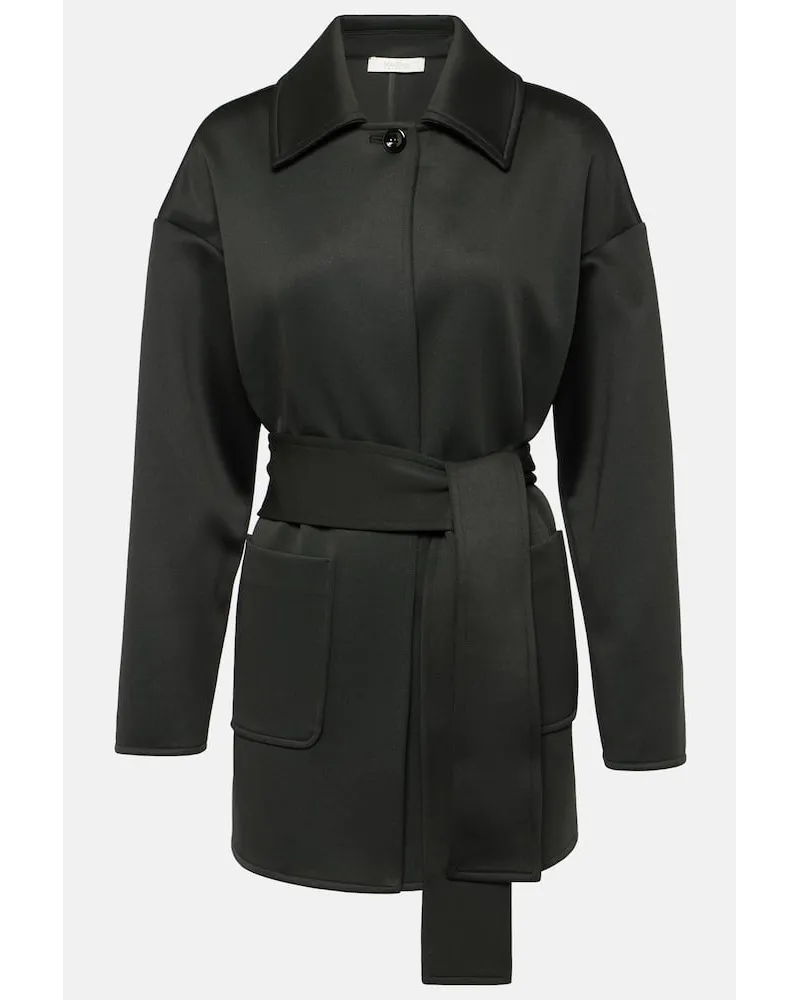 Max Mara Miniabito Rauche in neoprene con cintura Nero