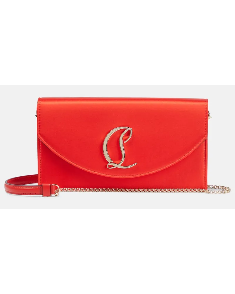 Christian Louboutin Borsa a tracolla Loubi54 Small in raso di seta Rosso