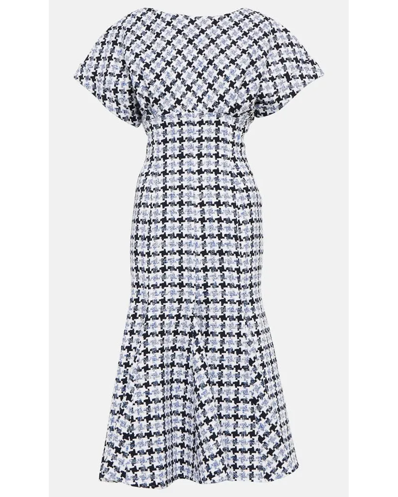 Carolina Herrera New York Abito midi in tweed pied-de-poule Multicolore