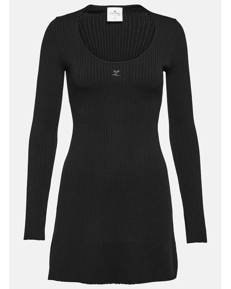 Courrèges CourrÃ¨ges Miniabito in maglia di jersey a coste Nero