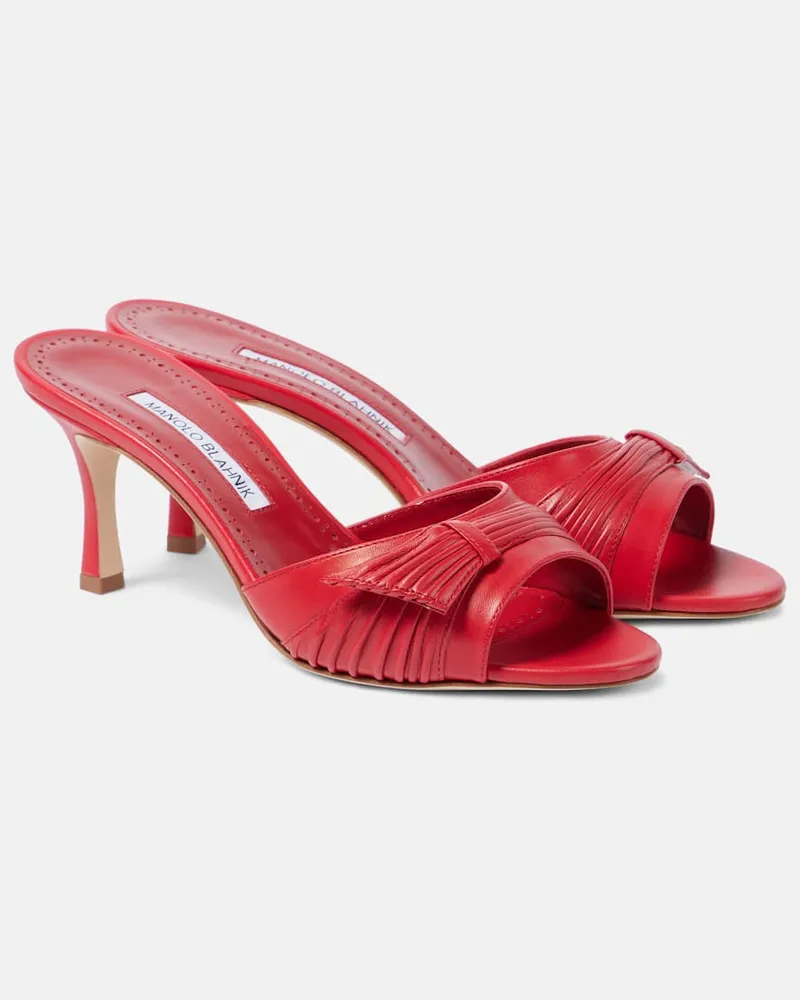 Manolo Blahnik Mules Ebakmu 70 in pelle Rosso