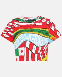 Dolce & Gabbana T-shirt cropped Carretto in cotone Multicolore