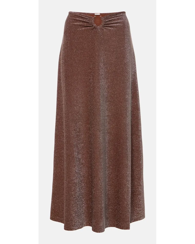 Johanna Ortiz Gonna lunga con glitter Marrone