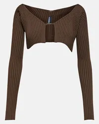 Jacquemus Cardigan cropped La Maille Pralù Marrone