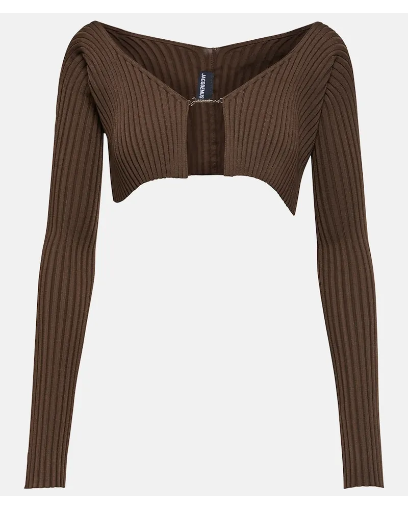 Jacquemus Cardigan cropped La Maille PralÃ¹ Marrone