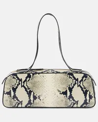 KHAITE Borsa a spalla Simona in pelle stampata Beige